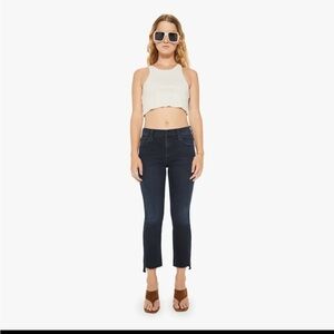 MOTHER Petites The Lil Insider Crop Step Fray Jeans Size 27